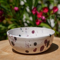 Grand bol blanc, bleu et violet