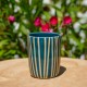 Tasse à rayures bleu canard