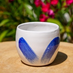 Pot blanc et bleu