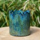 Cache-pot vert et bleu texturé