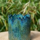 Cache-pot vert et bleu texturé