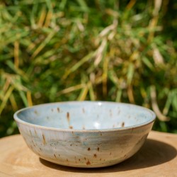 Grand bol bleu ciel et brun