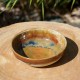 Assiette creuse ocre et rouille