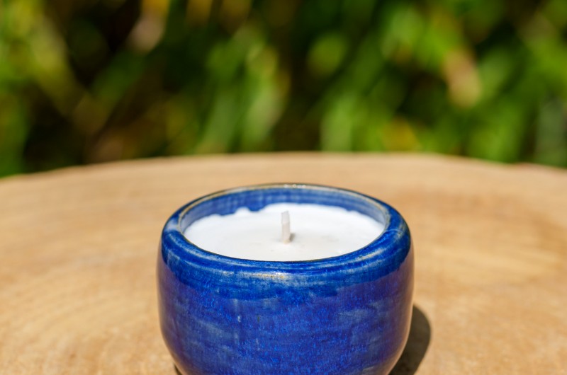 Bougie artisanale Thé de Noël - Bleu