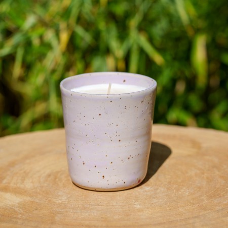 Bougie artisanale senteur Fleur de coton - Violet