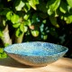 Grand plat de présentation bleu