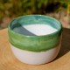 Pot vert et blanc pour plante verte