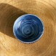 Pot boule bleu en porcelaine