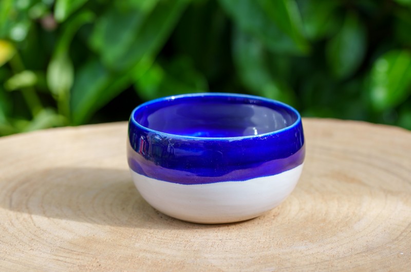 Pot boule bleu cobalt