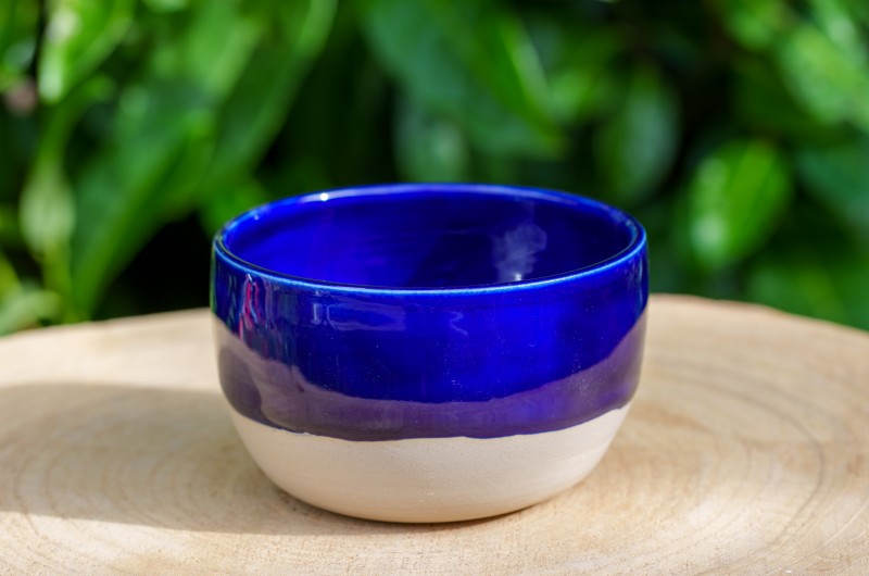 Pot boule bleu cobalt