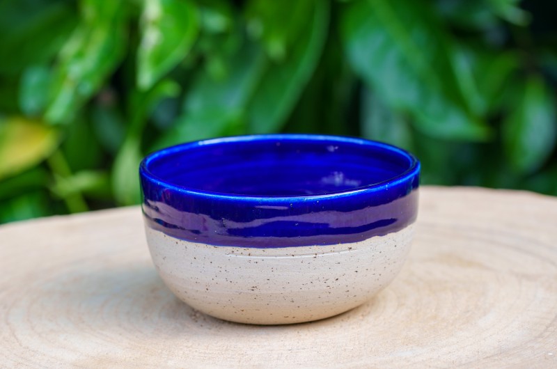 Pot boule bleu cobalt