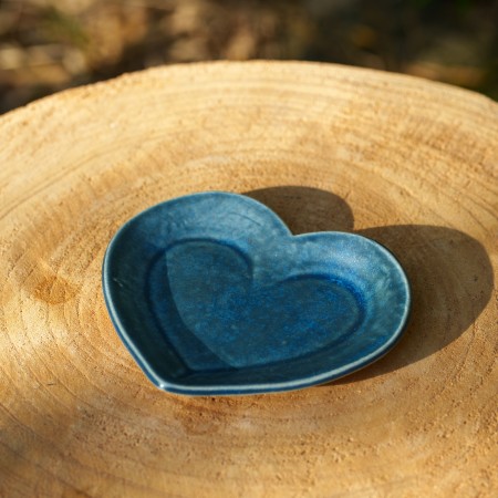 Coupelle Coeur Bleue satinée