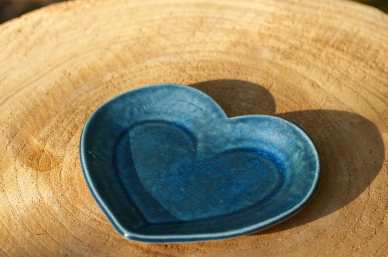 Coupelle Coeur Bleue satinée