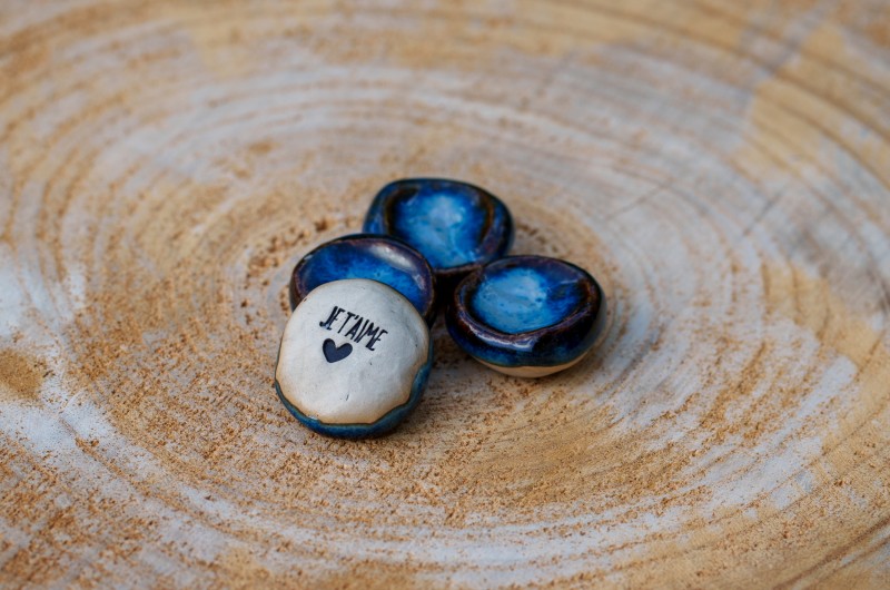 Worry Stone Je t'aime Bleu