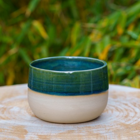 Cache-pot Bleu et bronze