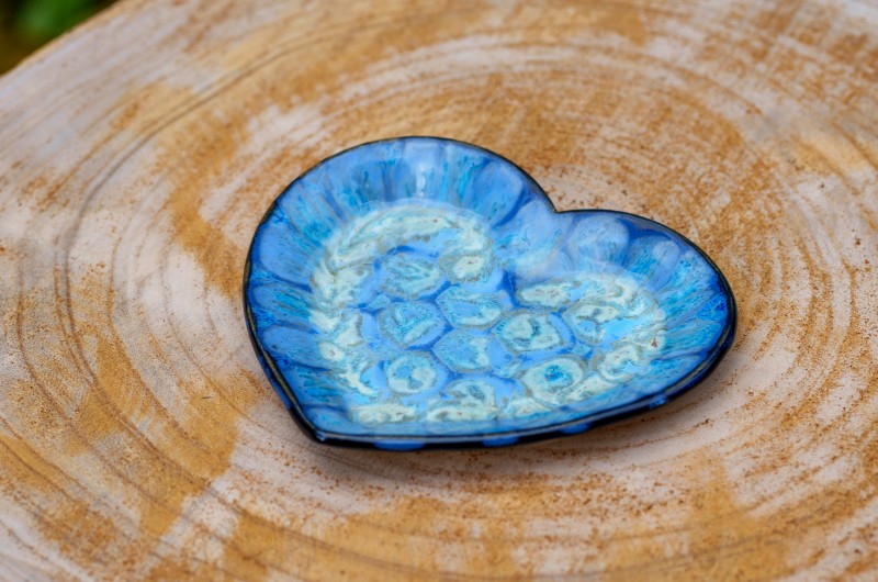 Coupelle Coeur bleue écailles de tortue