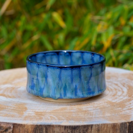 Grand bol bleu ciel et brun