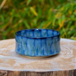 Pot droit bleu et vert