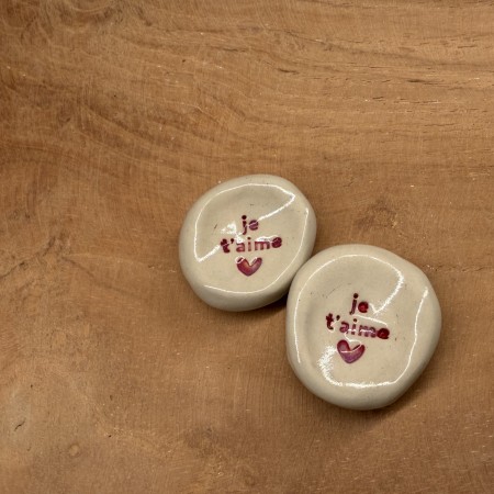 Worry Stone Je t'aime en céramique