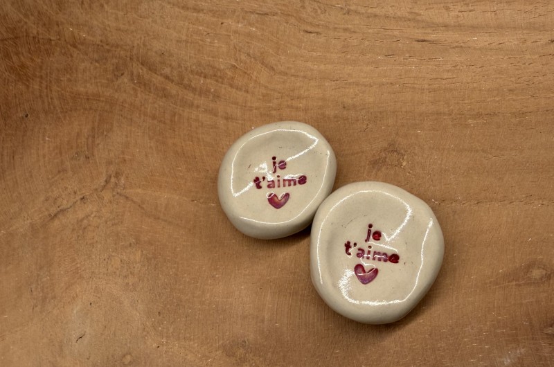 Worry Stone Je t'aime en céramique