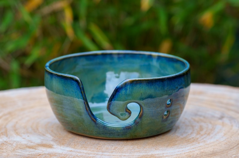 Bol à tricot Bleu vert