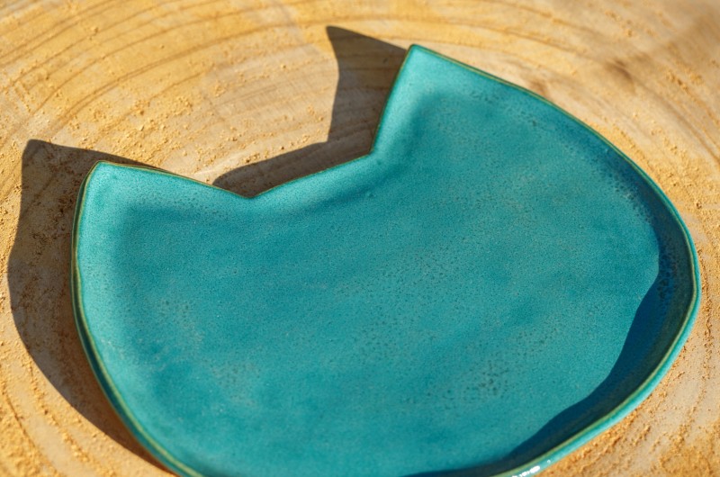 Coupelle Chat bleue turquoise