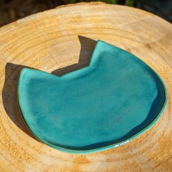 Coupelle Chat bleue turquoise