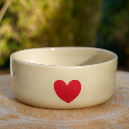 Bol grand coeur rouge