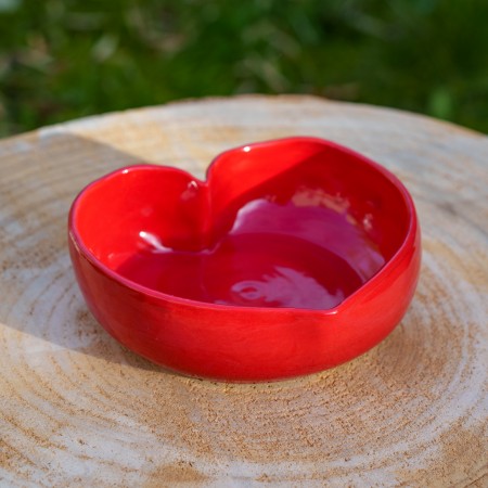 Bol grand coeur rouge