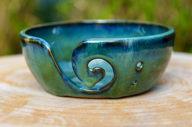 Bol à tricot Bleu vert