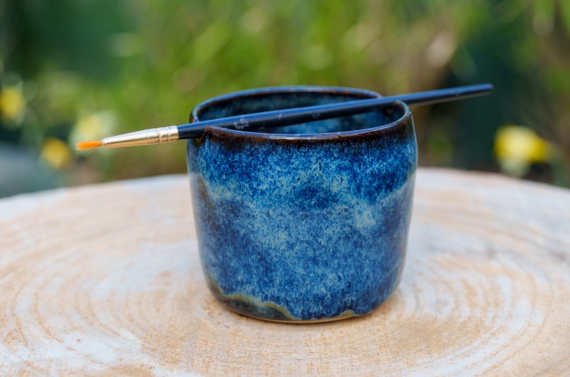 Pot pour pinceaux bleu