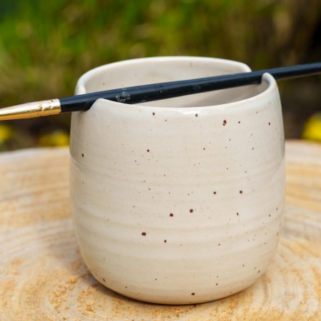 Pot pour pinceaux beige