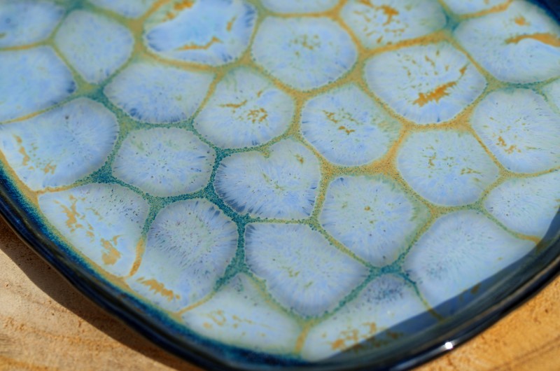 Coupelle écailles vertes et bleues