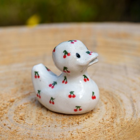 Canard en céramique Fait Main - Motif Cerises