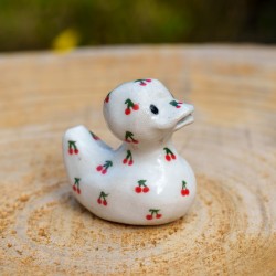 Canard en céramique Fait Main - Motif Cerises
