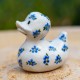 Canard en céramique Fait Main - Motif Fleurs bleues