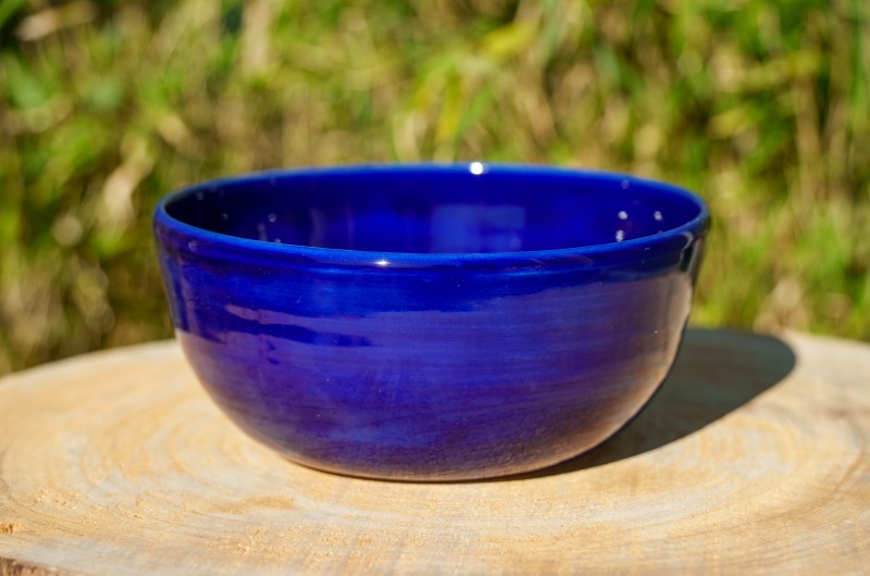 Pot boule bleu cobalt