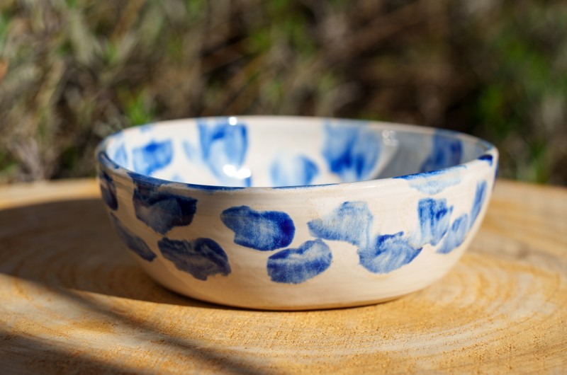 Bol vide-poche bleu et blanc