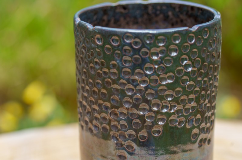 Vase bronze texturé