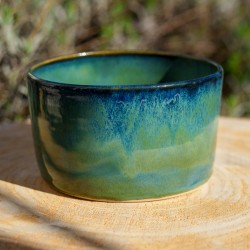 Cache-pot  droit vert et bleu