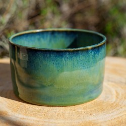 Cache-pot  droit vert et bleu