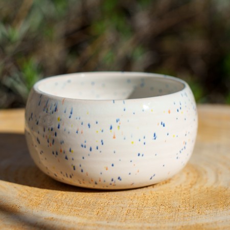 Pot boule blanc confetti