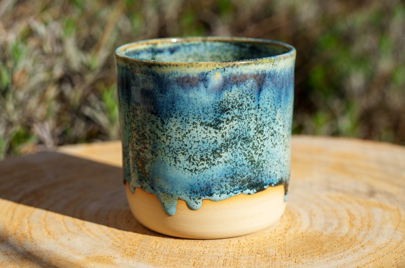 Cache-pot Bleu cristallisé