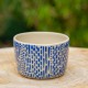 Pot beige et bleu