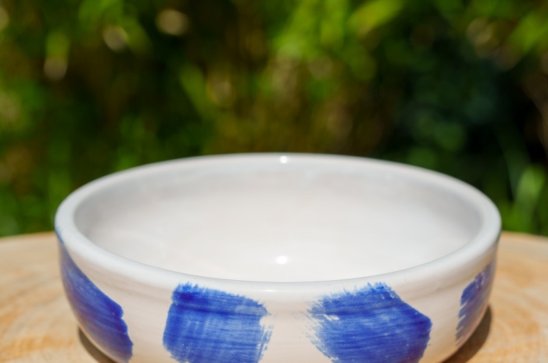 Bol blanc et bleu