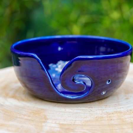 Bol à tricot bleu