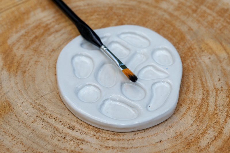 Palette d'aquarelle en céramique