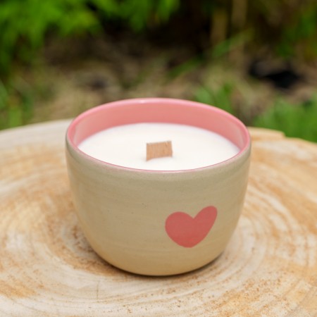 Bol grand coeur rose