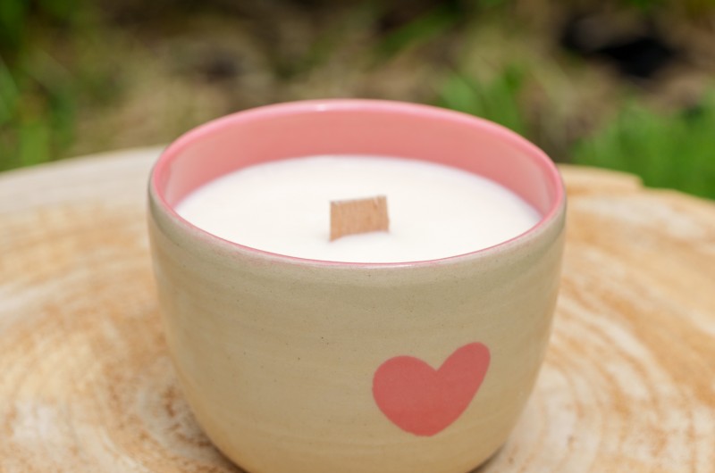 Bol grand coeur rose