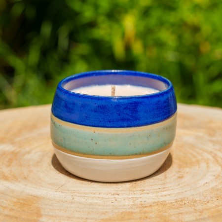Bougie artisanale Fleur de Coton - Tricolore n°99
